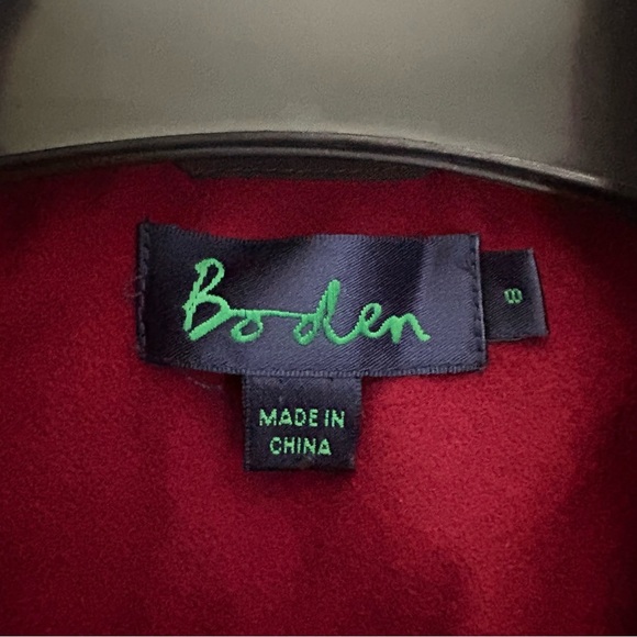 Boden Collared Wool-Blend Double Breasted Pea Coat Jacket Size 8 Red & Black - Picture 2 of 12